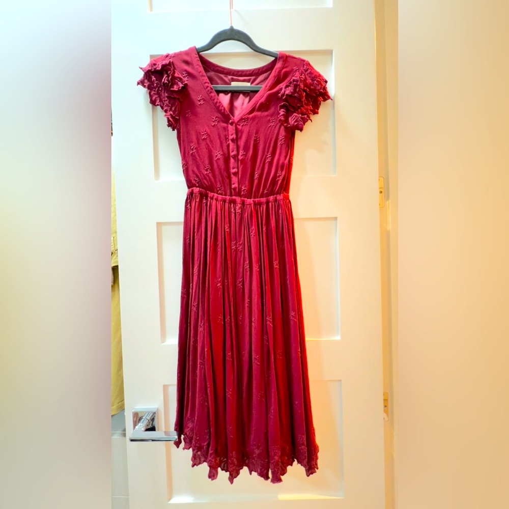 Rachel Parcell burgundy fall dress
